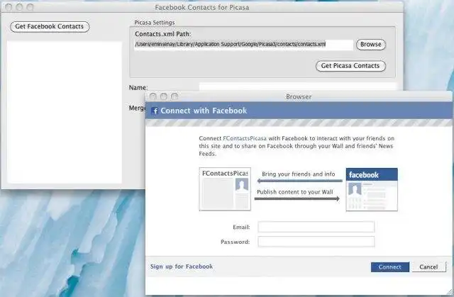 Download web tool or web app Facebook Contacts for Picasa