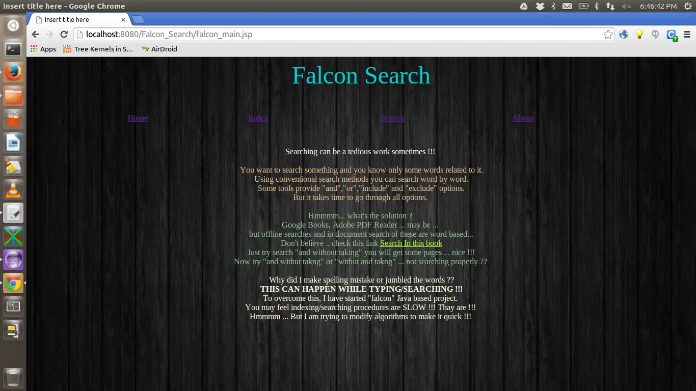 Download web tool or web app FALCON - Text Search Java Project to run in Linux online