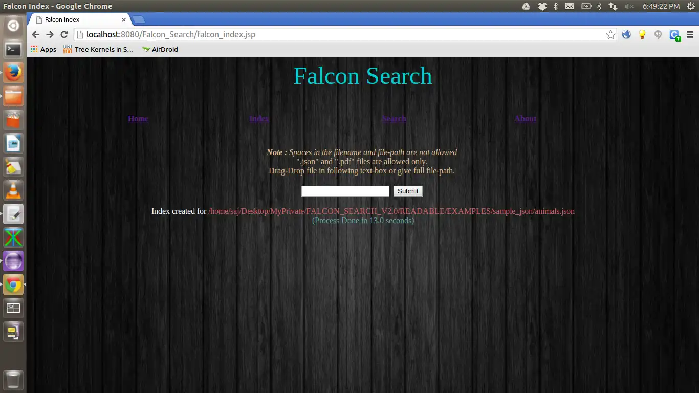 Download web tool or web app FALCON - Text Search Java Project to run in Linux online