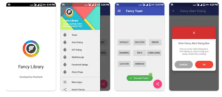 ابزار وب یا برنامه وب FancyToast-Android را دانلود کنید