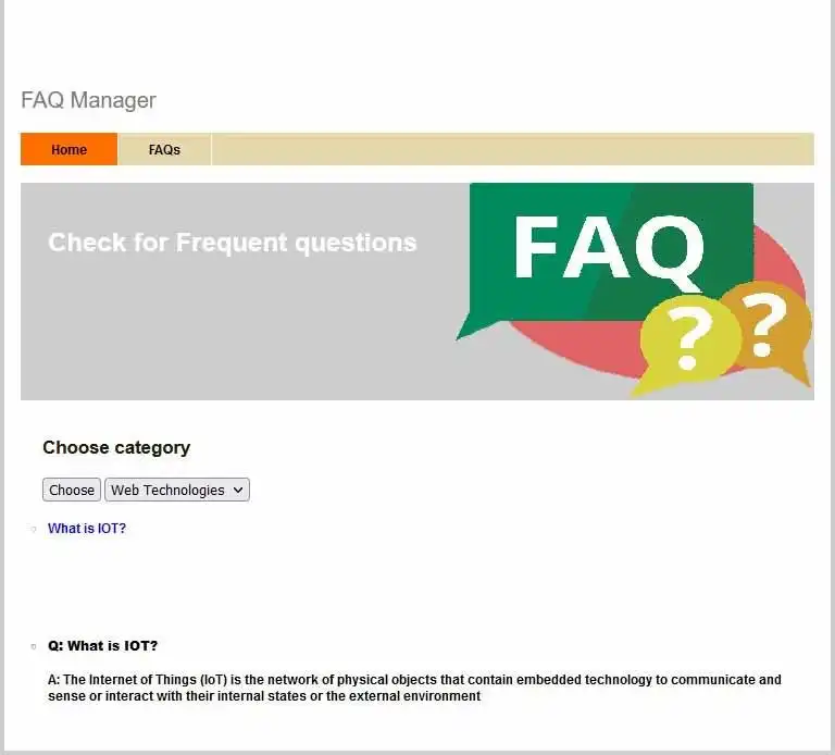 Download web tool or web app Faq Manager