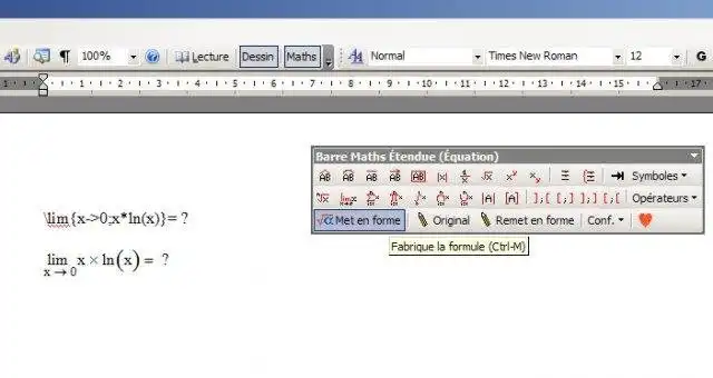 Descărcați instrumentul web sau aplicația web Fast Math Formula Editor pentru MS Word