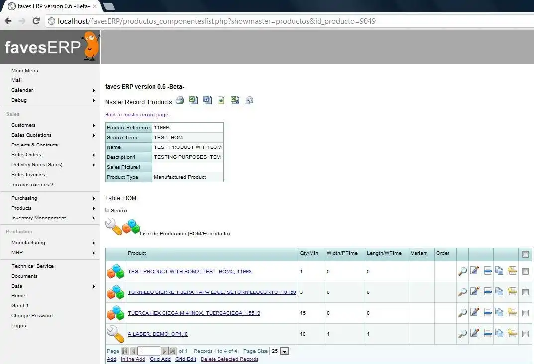 Download web tool or web app faves-ERP Manufacturing