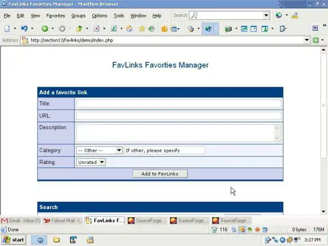 Download web tool or web app FavLinks Favorites Manager