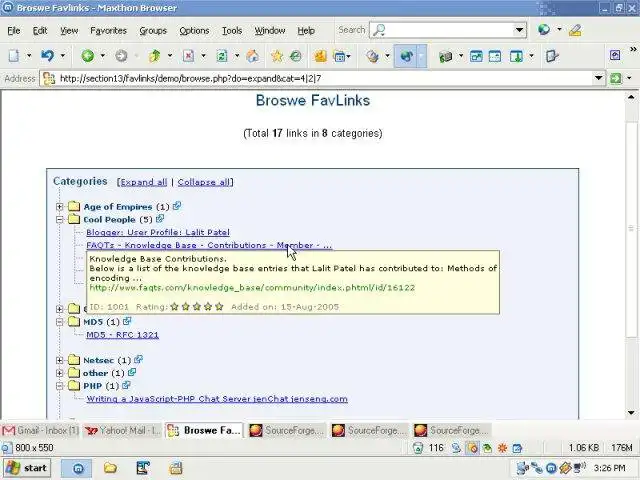 Download web tool or web app FavLinks Favorites Manager