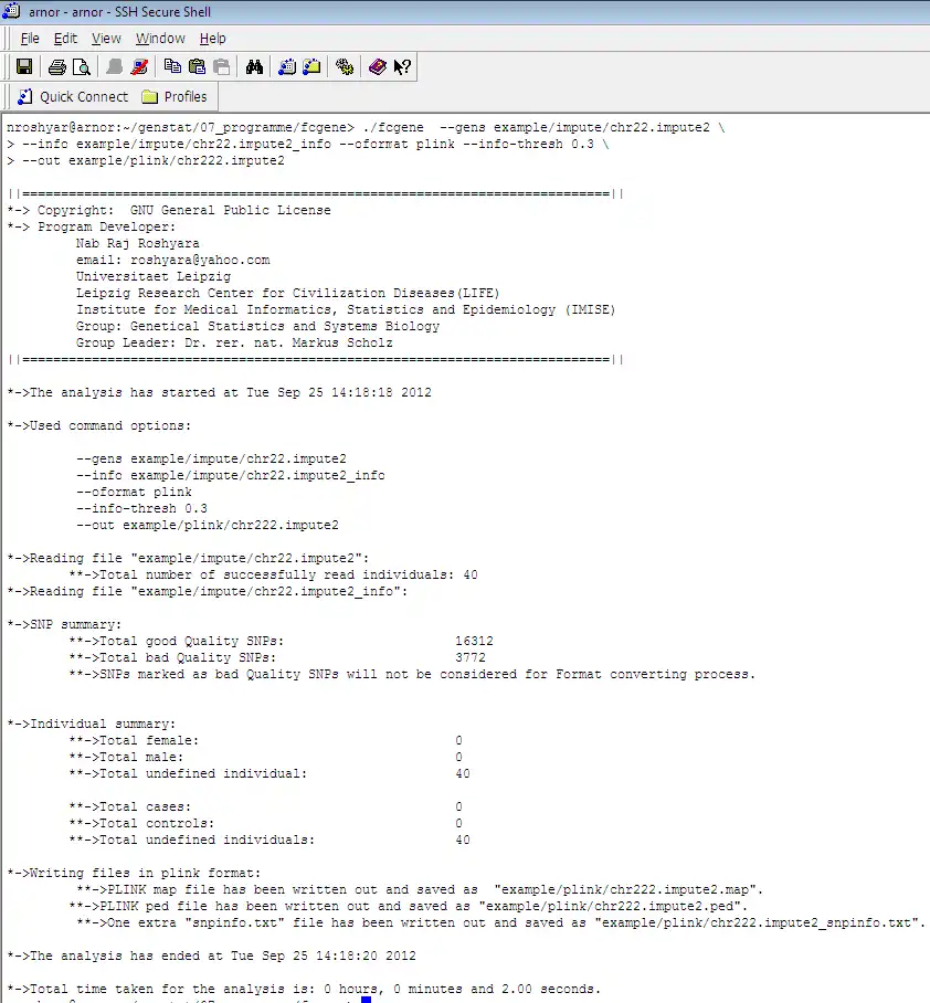 Download web tool or web app fcGENE: Genotype  format converter  to run in Windows online over Linux online