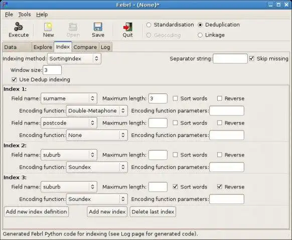 Download web tool or web app Febrl to run in Windows online over Linux online