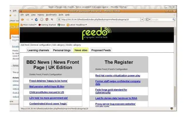 Download web tool or web app Feedo, Voice enabled RSS aggregator