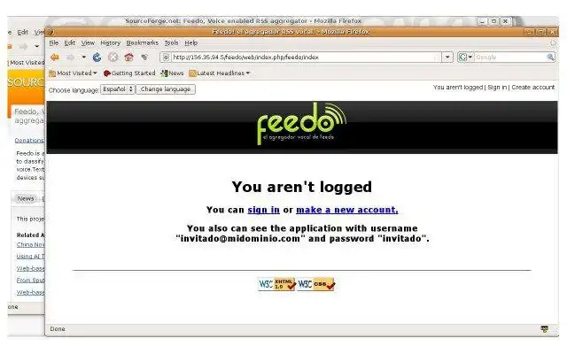 Download web tool or web app Feedo, Voice enabled RSS aggregator