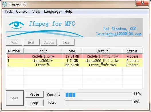 Download web tool or web app ffmpeg for MFC