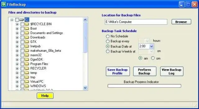 Download web tool or web app FileBackup