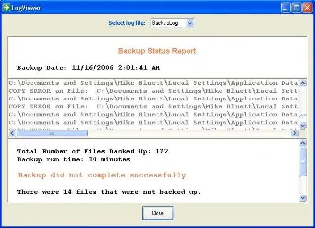 Download web tool or web app FileBackup