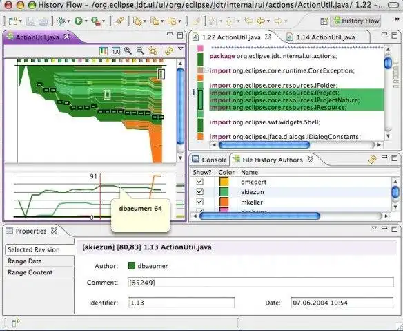 Download web tool or web app File History Flow Visualization