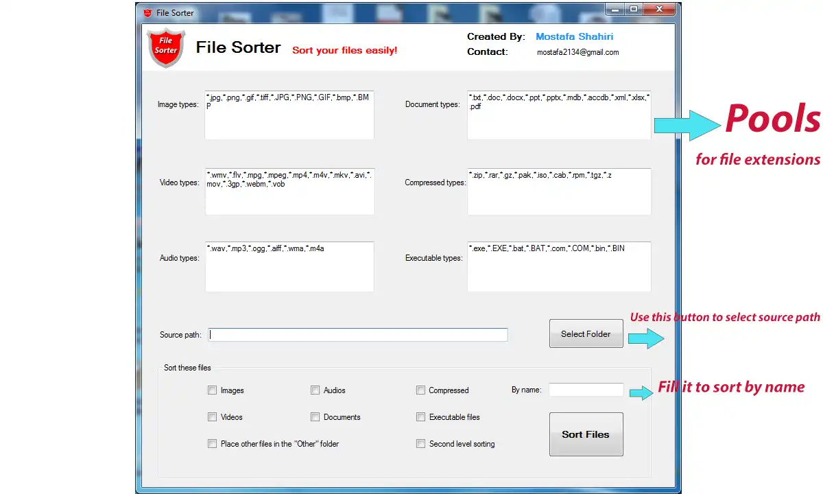 Download web tool or web app file-sorter