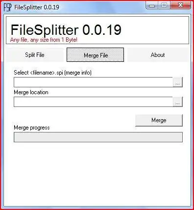 Download web tool or web app FileSplitter