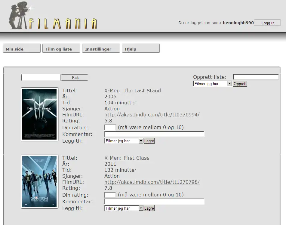 Download web tool or web app FilMania