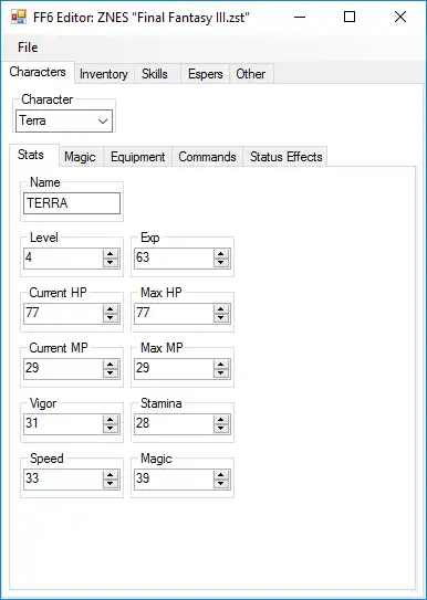 Download webtool of webapp Final Fantasy 6 Editor opslaan