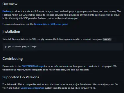 Download web tool or web app Firebase Admin Go SDK