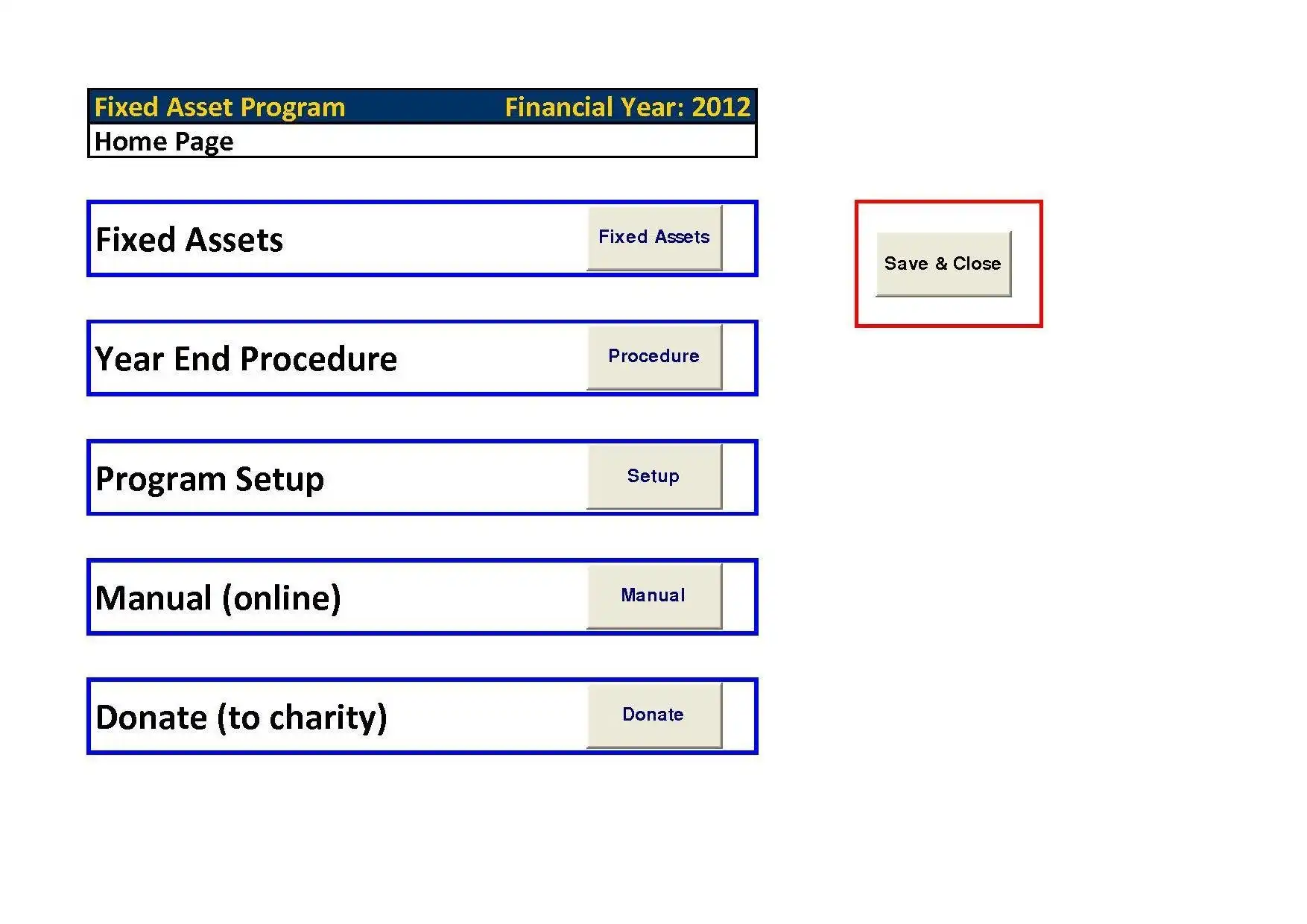 Download web tool or web app Fixed Assets Pro (Excel)