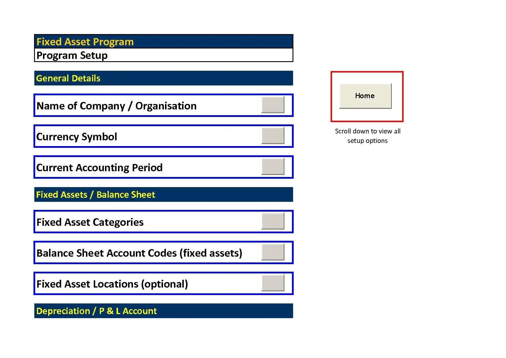 Download web tool or web app Fixed Assets Pro (Excel)