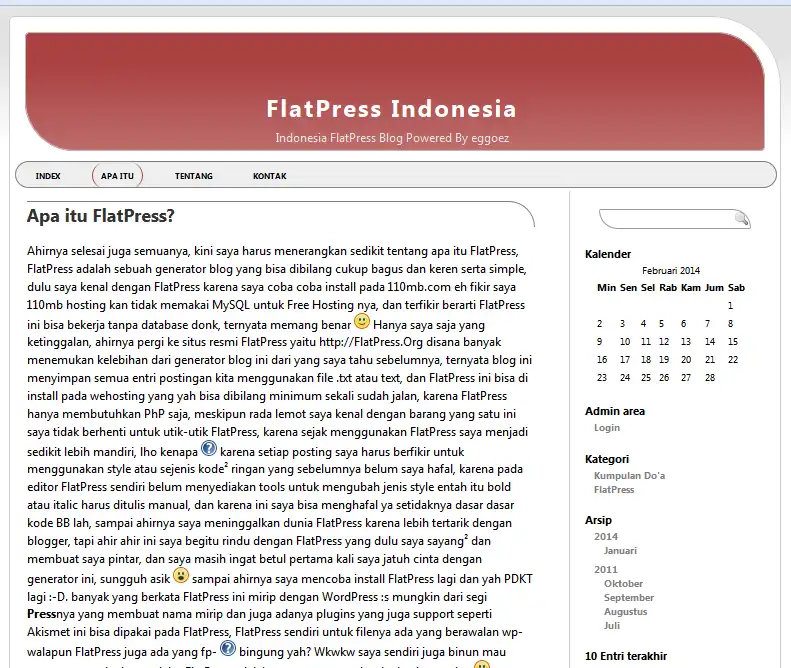 Download web tool or web app FlatPress Bahasa Indonesia