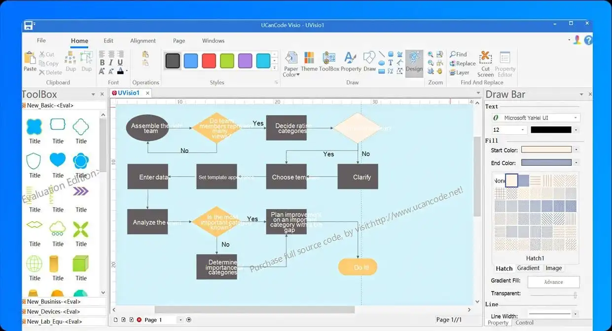 Pobierz narzędzie internetowe lub aplikację internetową Flow Chart Control for C/C++ .NET