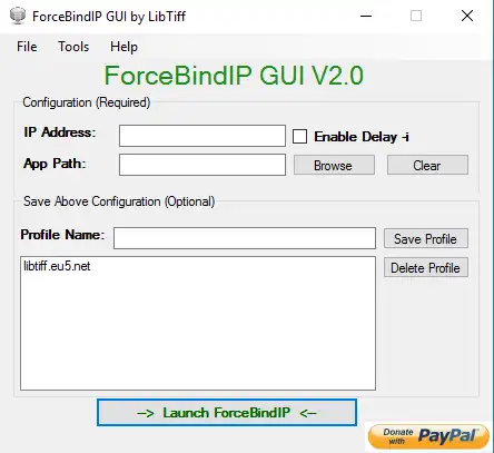 Загрузите веб-инструмент или веб-приложение ForceBindIP GUI