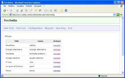 Download web tool or web app Forchetta Blog Hosting Platform