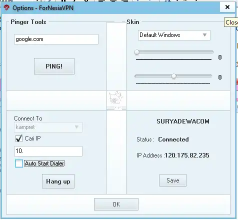 Download web tool or web app ForNesiaVPN GUI