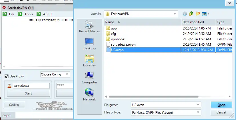 Download web tool or web app ForNesiaVPN GUI