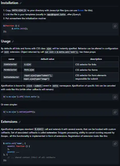 Download web tool or web app For Nette Framework