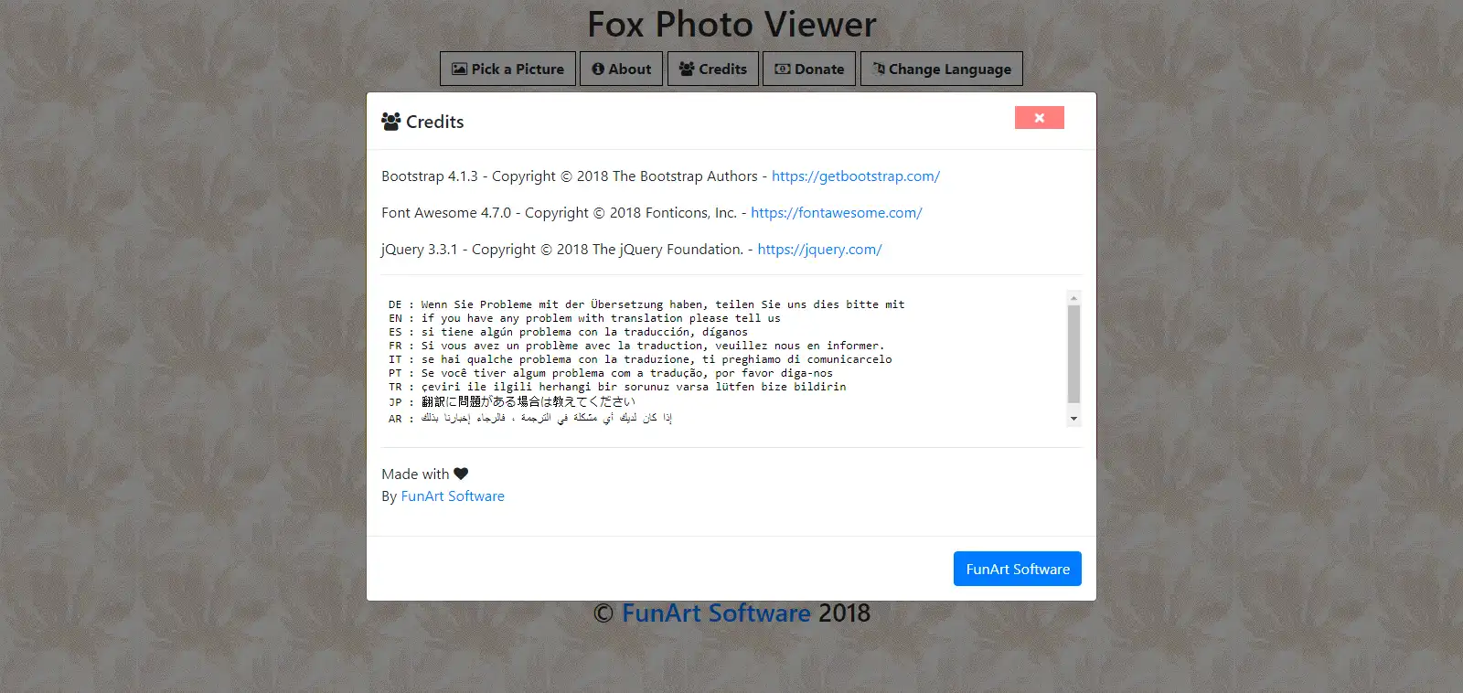 ابزار وب یا برنامه وب Fox Photo Viewer را دانلود کنید