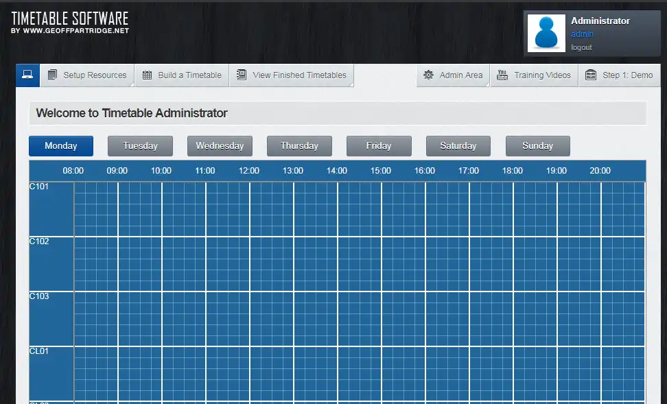 Download web tool or web app Free Academic Timetable Software