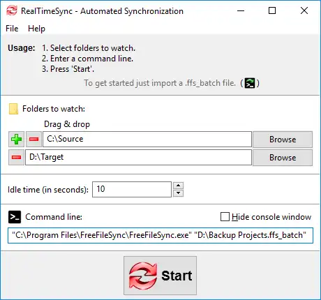 Download web tool or web app FreeFileSync