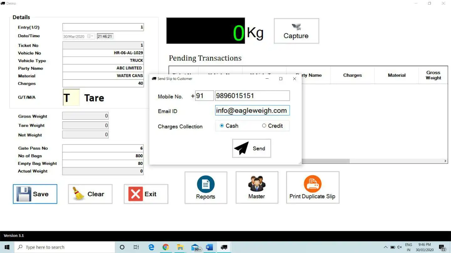 Download web tool or web app Free Weighbridge Software (Computerized) to run in Windows online over Linux online