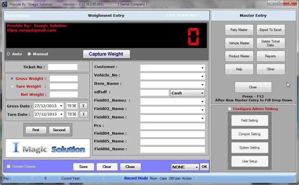 Download web tool or web app free Weighbridge Software