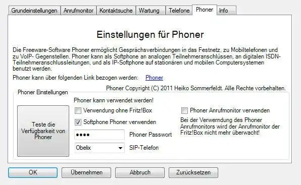 Download web tool or web app Fritz!Box Telefon-dingsbums