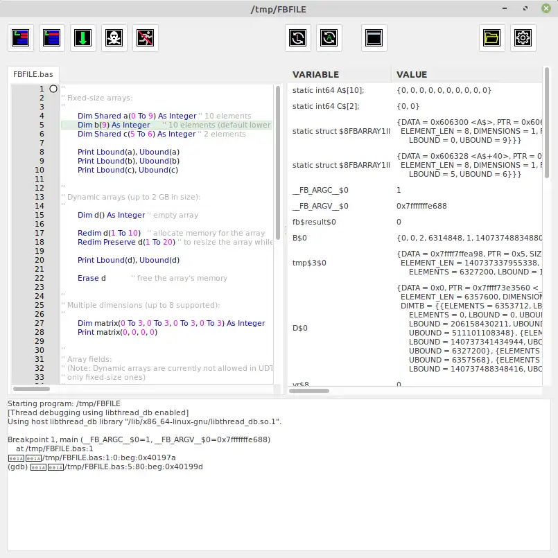 Download web tool or web app FrontEnd GDB for freebasic