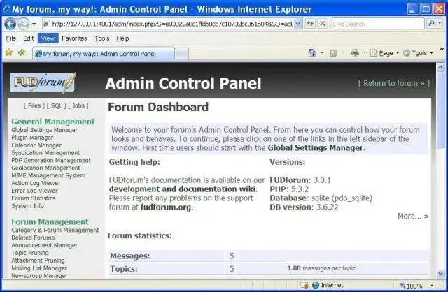 Download web tool or web app FUDforum