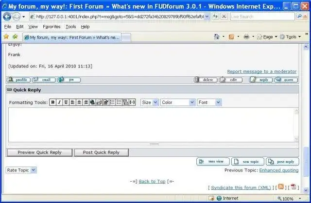 Download web tool or web app FUDforum