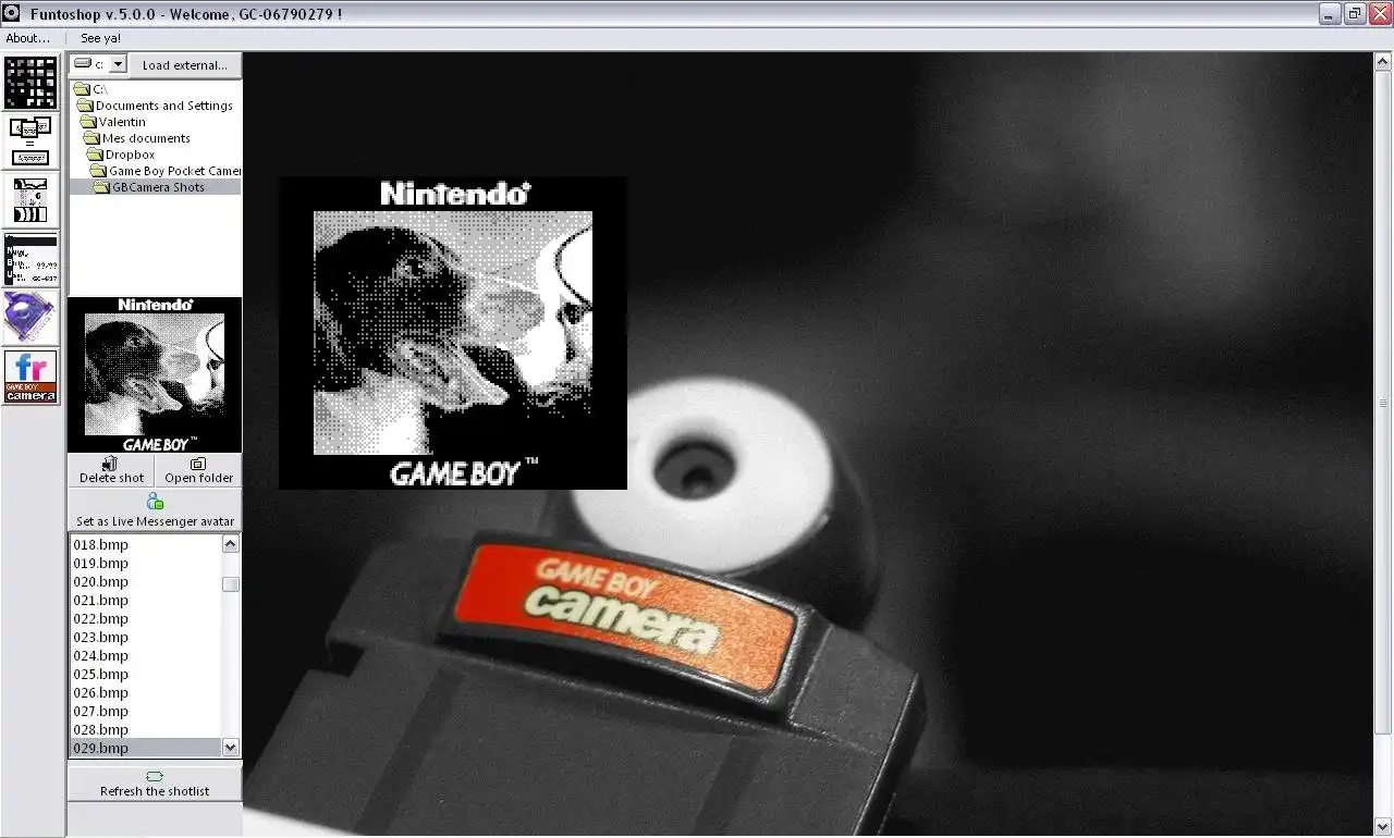 Download web tool or web app Funtoshop for Game Boy Camera