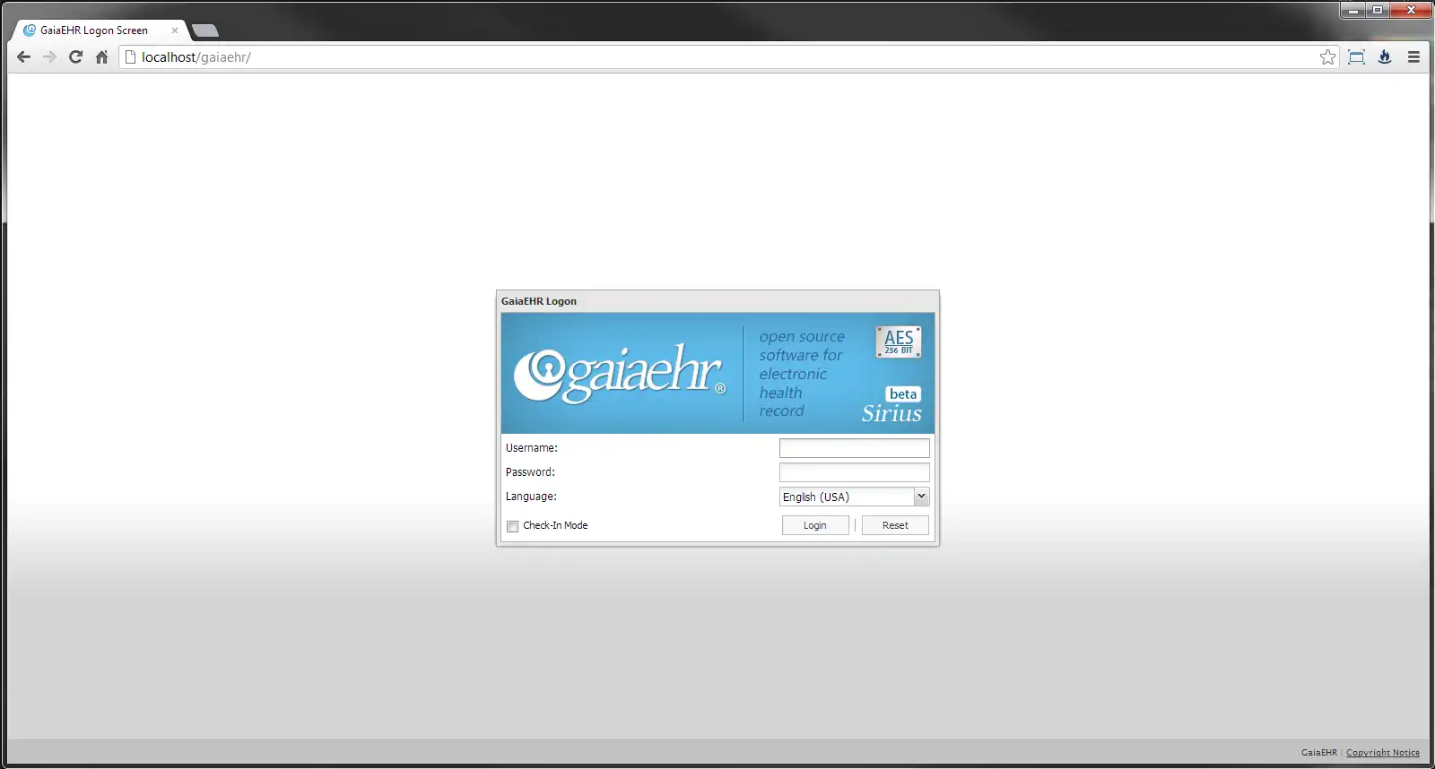 Download web tool or web app GaiaEHR to run in Windows online over Linux online