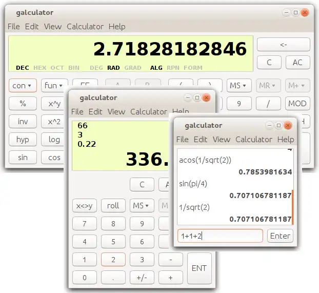 Download web tool or web app galculator to run in Linux online