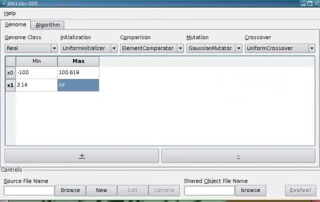 Download de webtool of webapp GAlib-IDE om online onder Linux te draaien