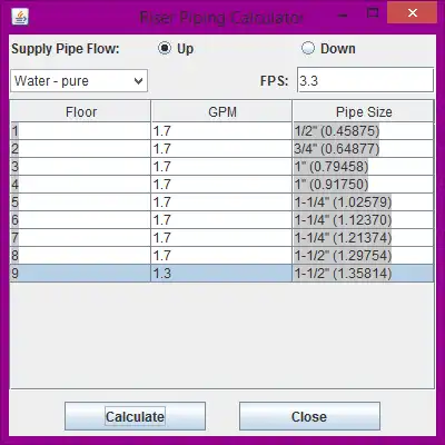 Download web tool or web app GBDaves Pipe Size Calculator