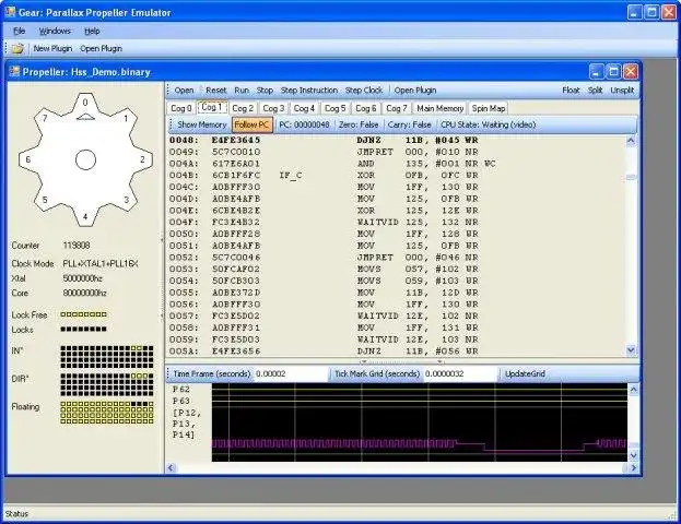 Download web tool or web app Gear: Parallax Propeller Debugger