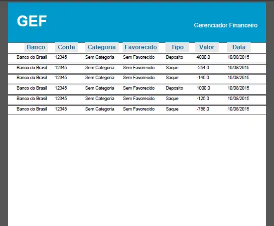 Download web tool or web app GEF Gerenciador financeiro