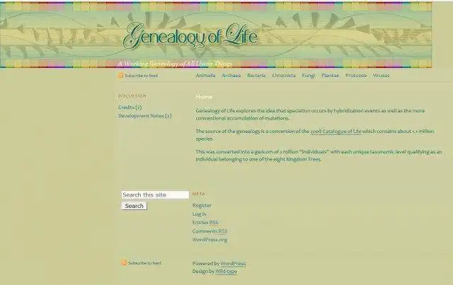 Download web tool or web app Genealogy of Life to run in Linux online