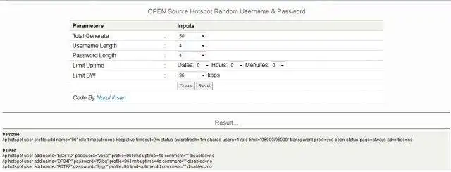 Download web tool or web app Generate Hotspot Username and Password