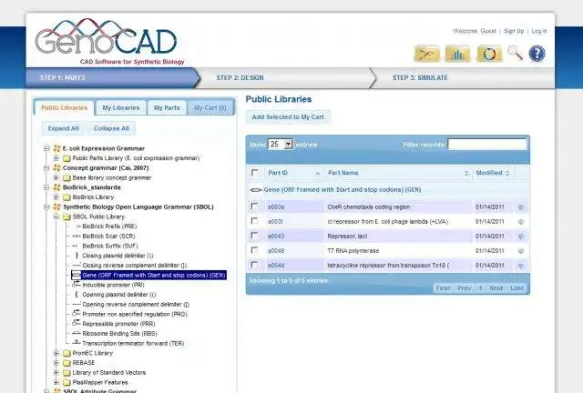 Download web tool or web app GenoCAD to run in Windows online over Linux online